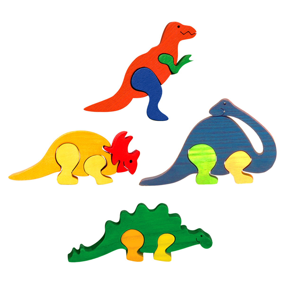 רביעיית פאזלים מוקטנים בדמויות דינוזאורים